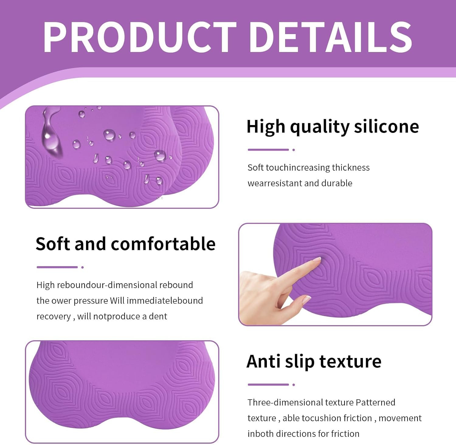 2 Packs Yoga Knee Pad Mats Extra Thick for Knees Elbows Wrist Hands Head Foam Pi
