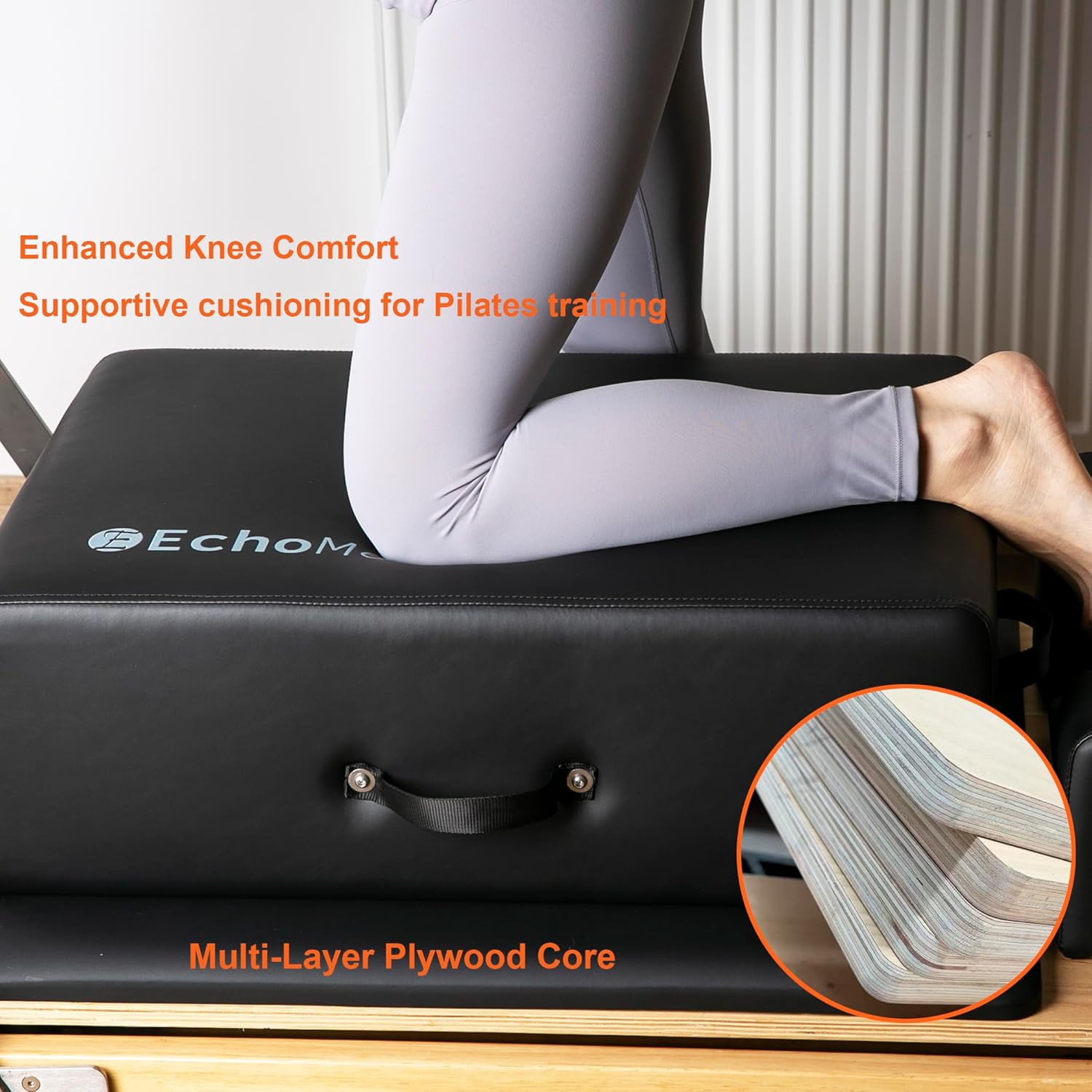 Pilates Reformer Sitting Box Set with 4.2mm Non-Slip Purple Yoga Mat
