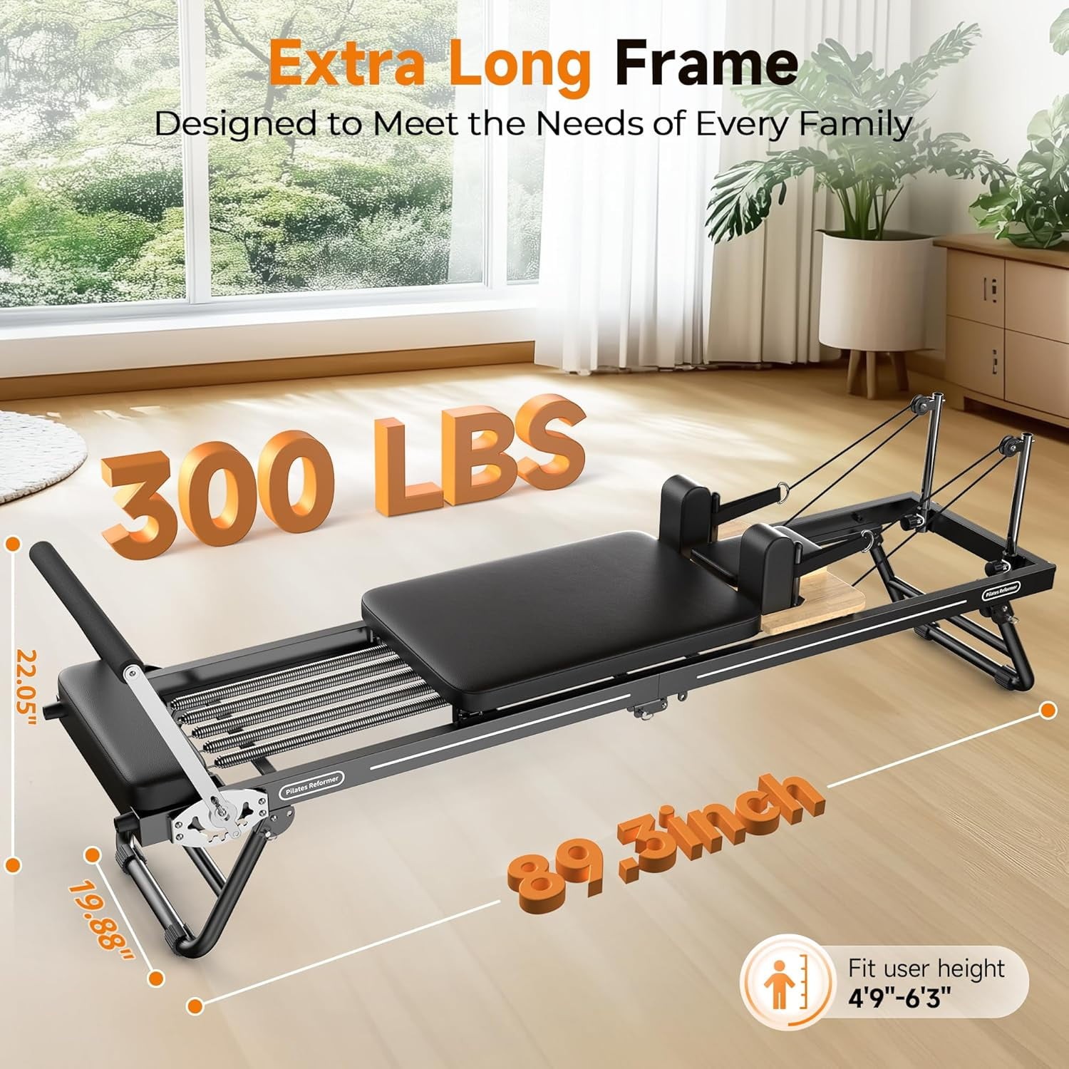 Pilates Reformer Machine, Home Pilates Equipment, Foldable Pilates Reformer