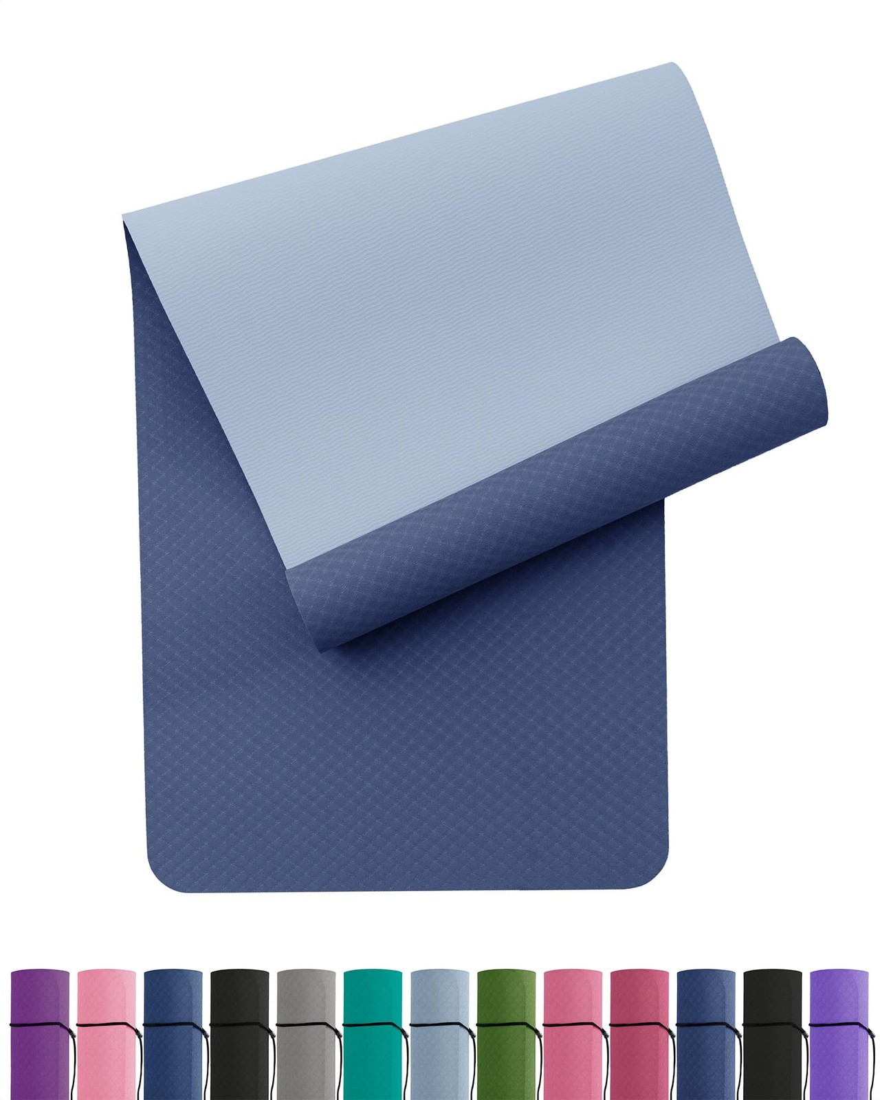Yoga Mat Non Slip Fitness Mat Eco Friendly TPE Sports Mat with Carry…