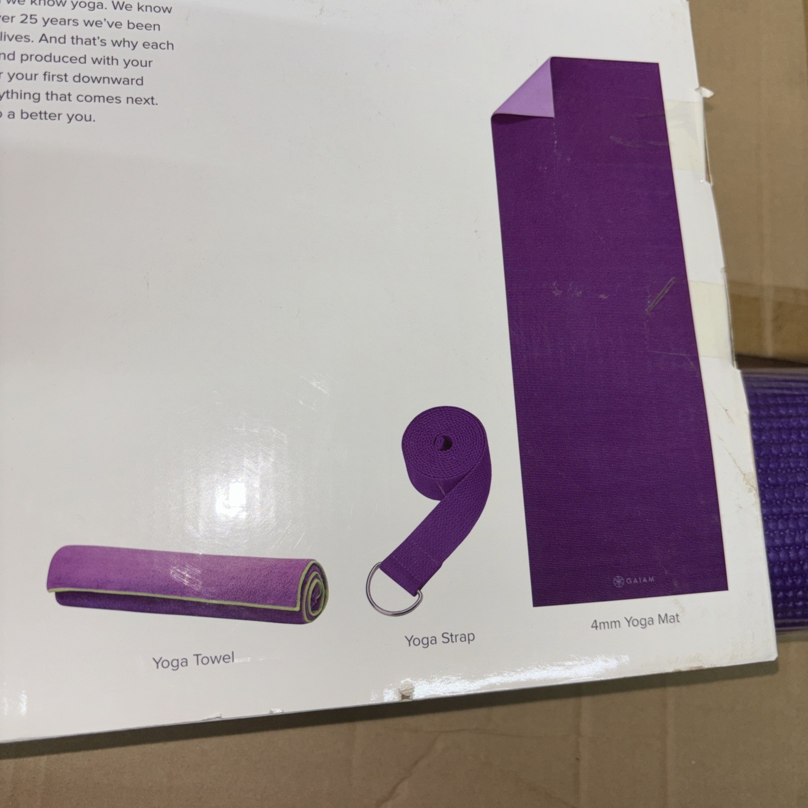 GAIAM Premium Hot Yoga Mat Kit -Includes 6mm non slip yoga mat 6ft Strap & Towel