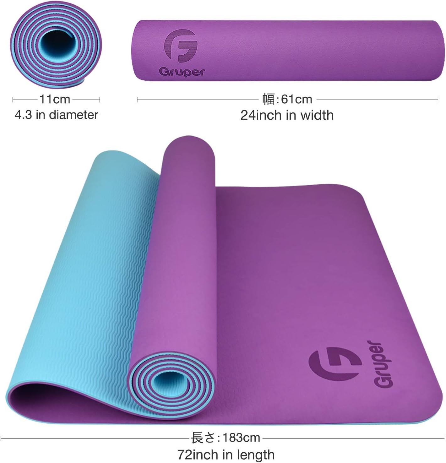 Yoga Mat Non Slip, Eco Friendly Fitness Exercise Mat with Carrying Strap,Pro …