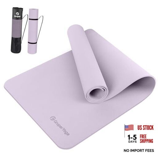 Yoga Mat Non Slip, 72&Prime;L x 24&Prime;W x 0.24&Prime;/0.32&Prime;TH, 0.24*24*72 Inches Lavender