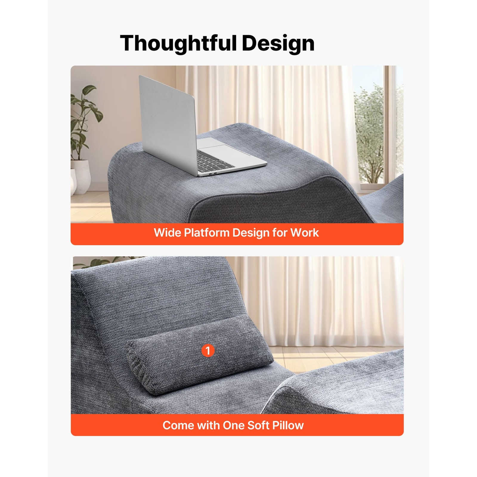 Ergonomic Curved Foam Chaise Lounge for Yoga, Stretching, and Relaxation