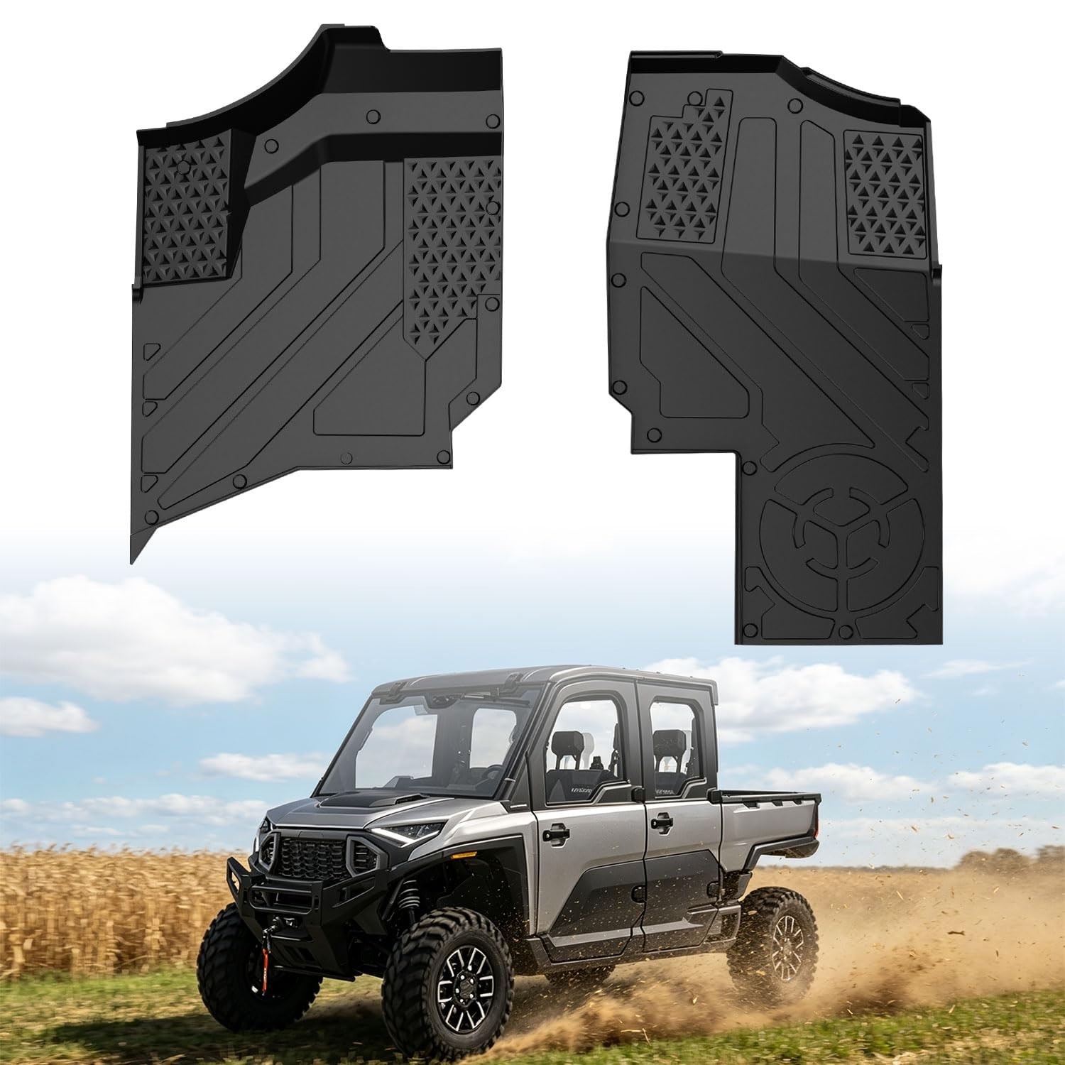 TPE Floor Mats for Polaris Ranger XD 1500/Crew XD 1500-2024 2025 2026, 2PCS T…