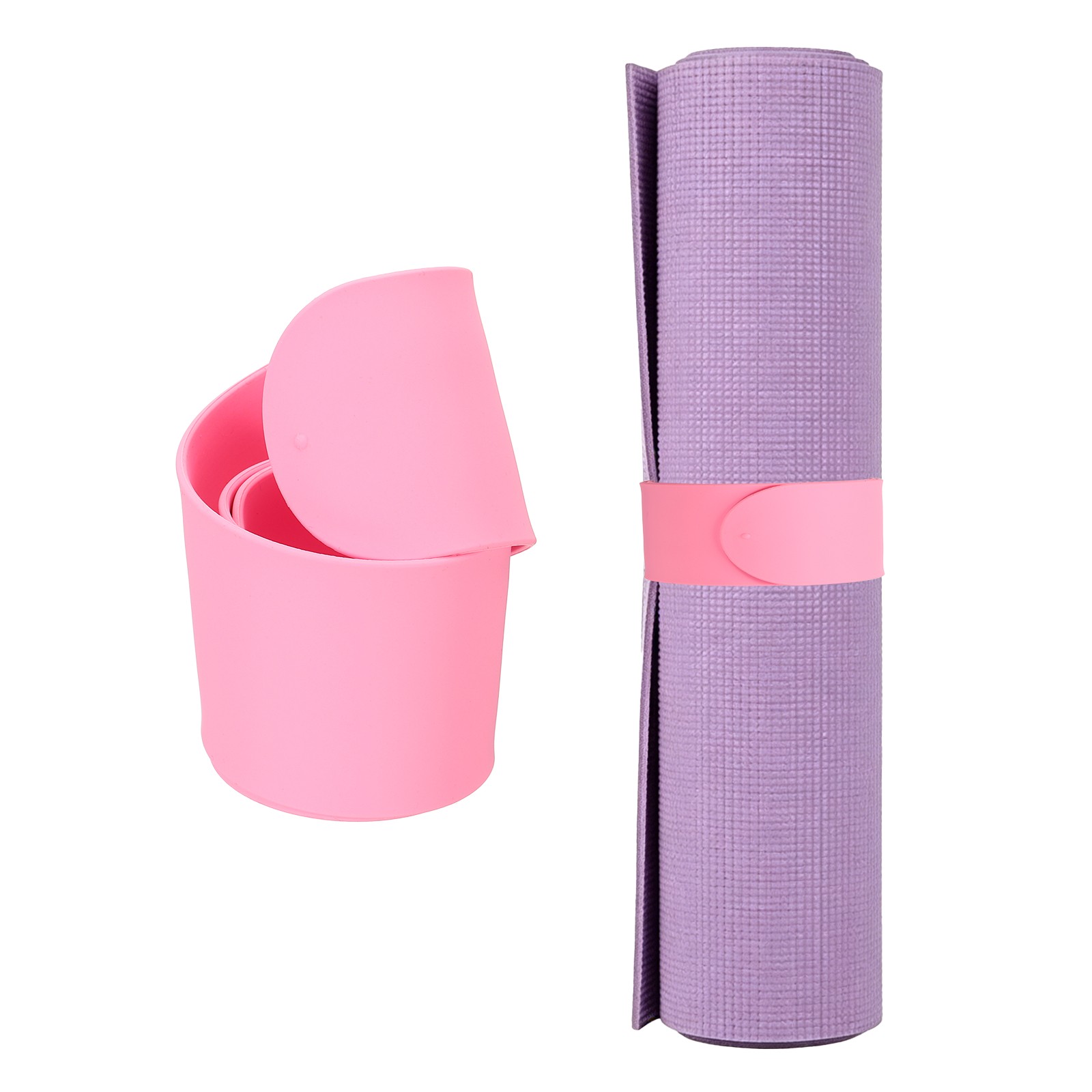 Yoga Mat Strap Slap Band One Snap Yoga Mat Slap Band, Light Pink