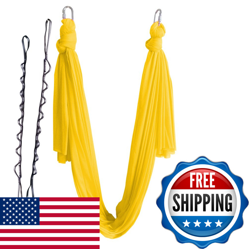 Wellsem Aerial Yoga Hammock 5.5 Yards Aerial Pilates Silk Yoga Swing Set