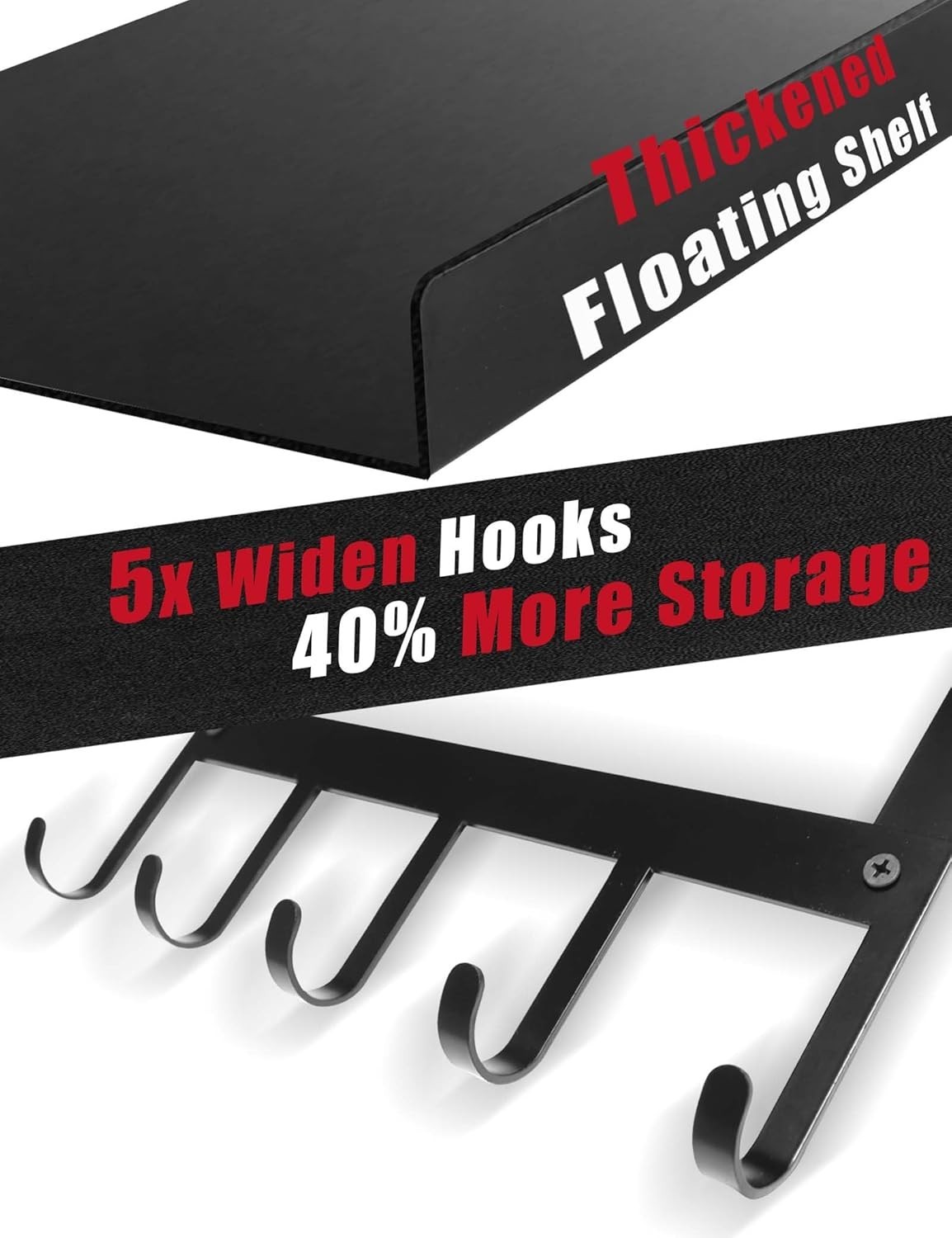 Yoga Mat Holder Wall Mount Storage Rack with Hooks and Shelves