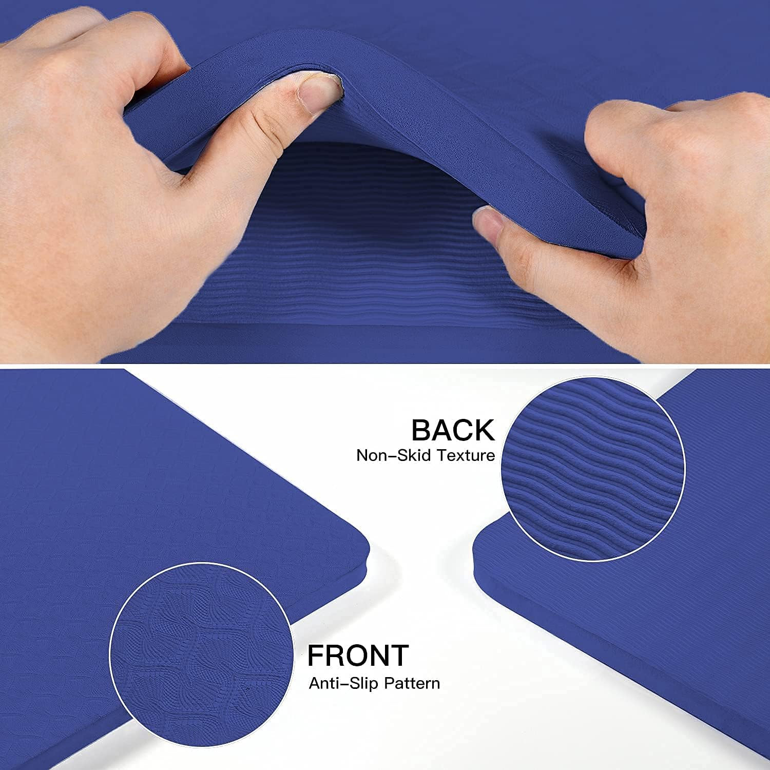 4/5 Inch TPE Yoga Mat Fitness & Exercise Mats Large Size 72&Prime;L X 32&Prime;W Non-Slip An