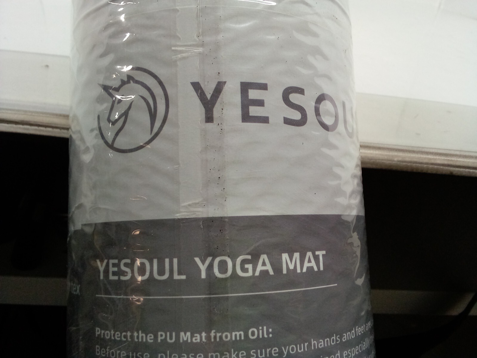 Yesoul Yoga Mat Black Rubber/Polyurethane 72&Prime; x 27&Prime; Exercise Gym Workout