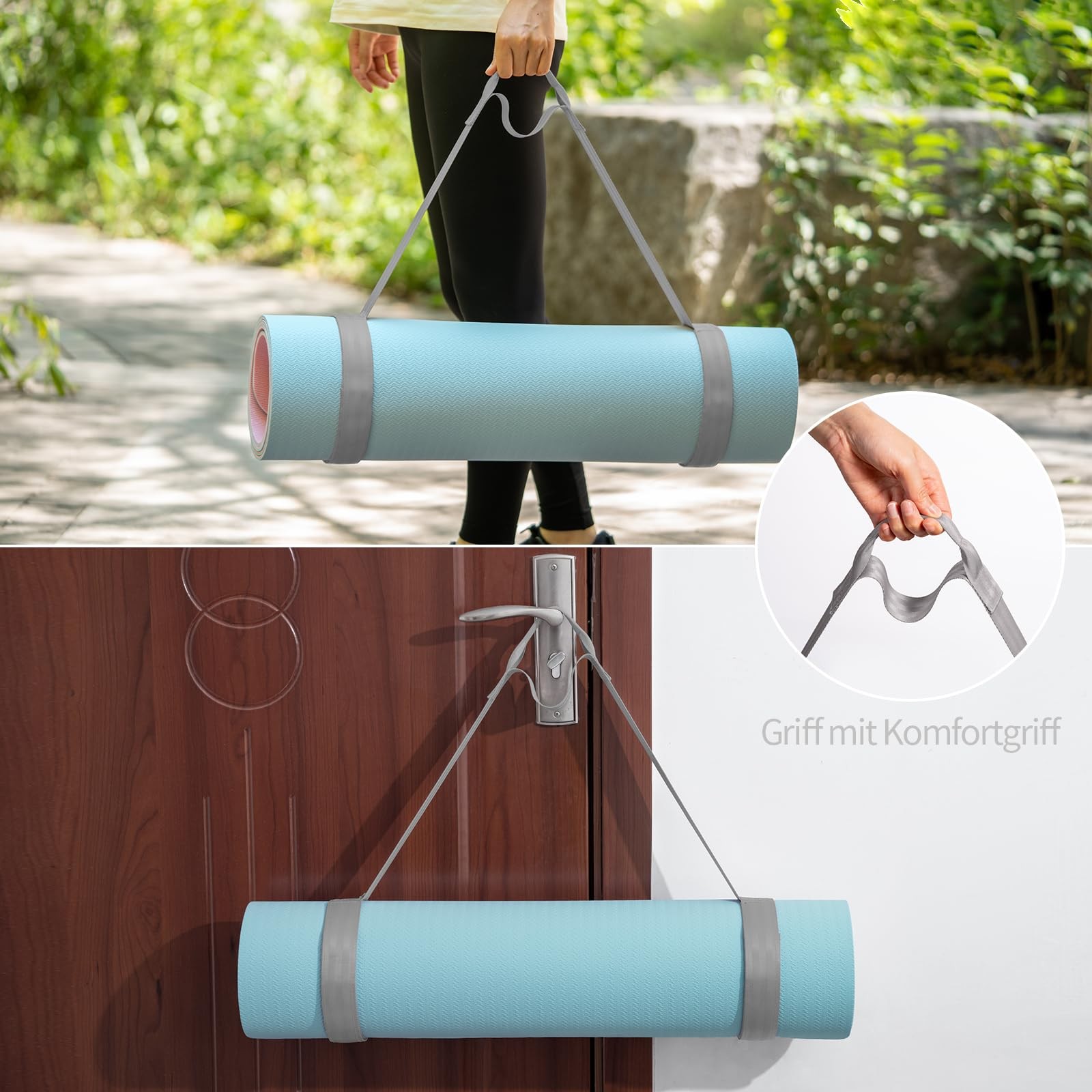 Adjustable Yoga Mat Strap with Hook and Loop, Yoga Mat Holder, for Carrying…