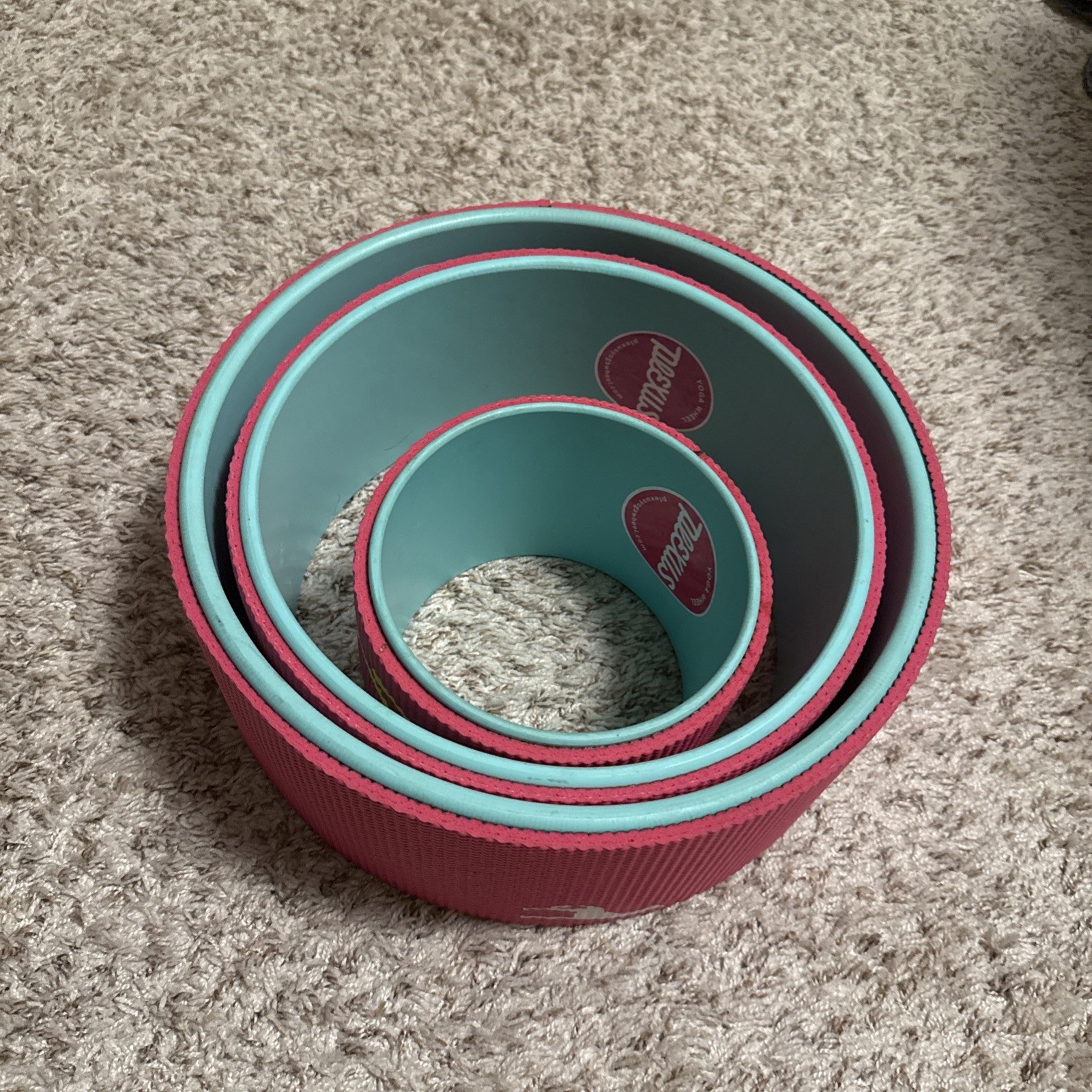 The Plexus Wheel (Pink/Blue) Set of 3 (6”, 10”, 12”) Stretch Yoga Wheels