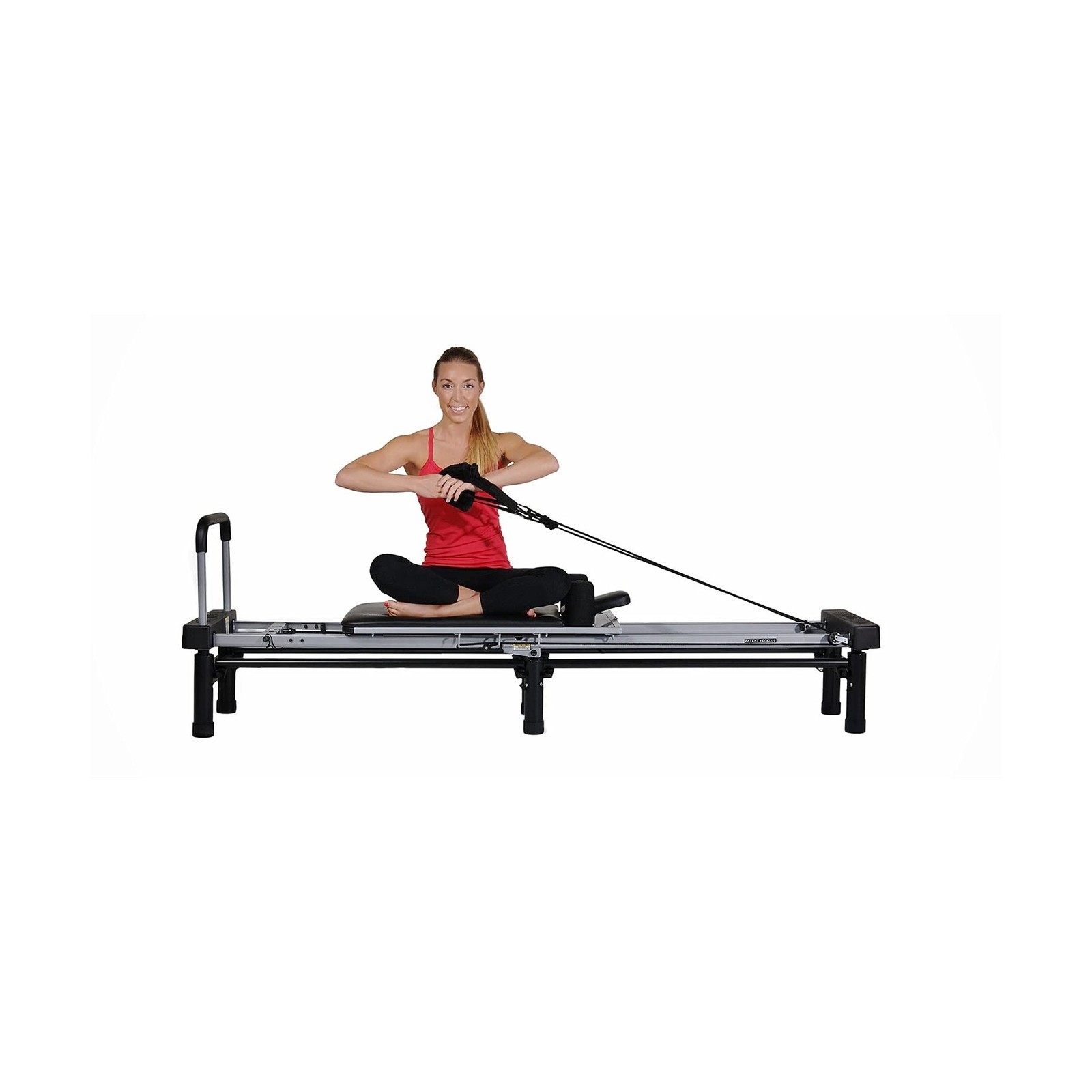 Pilates Reformer Workout Machine – Home Gym, 300lb Capacity, Black