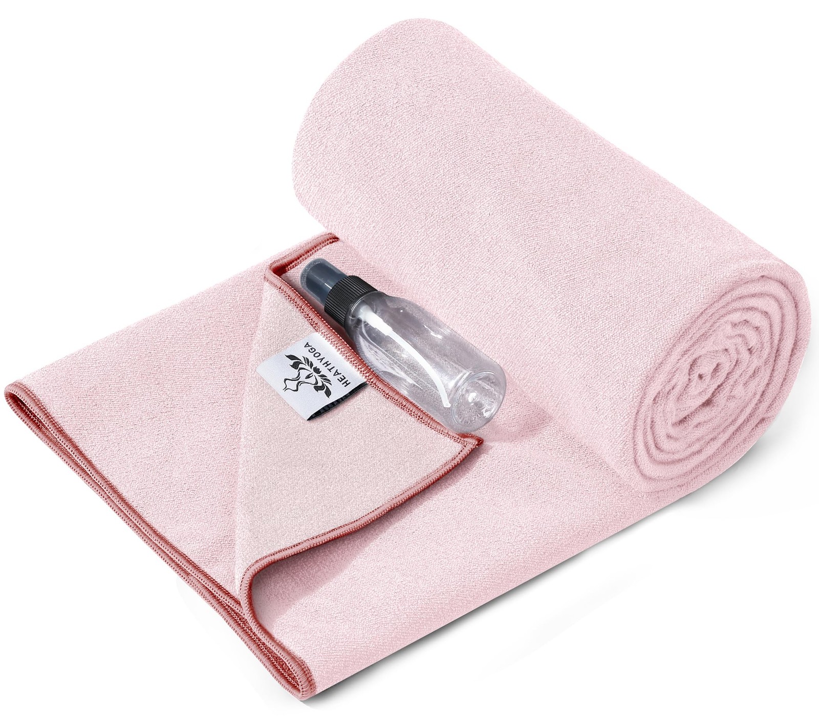 Heathyoga Yoga Mat Towel Non Slip For Hot Yoga Towel Silicone Grip Spray Bottle