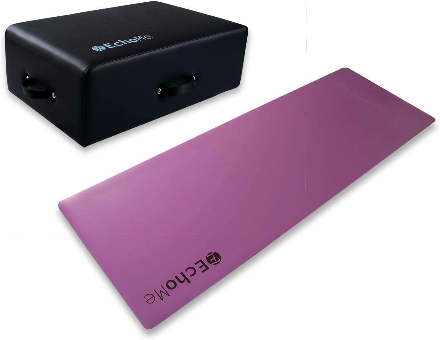 Pilates Reformer Sitting Box Set with 4.2mm Non-Slip Purple Yoga Mat