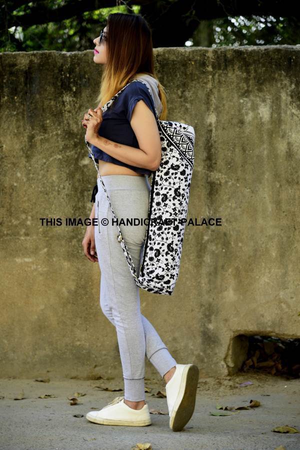 5 PC Wholesale Lot Mandala Yoga Mat Long Fitness Carrier Bag with Shoulder Strap