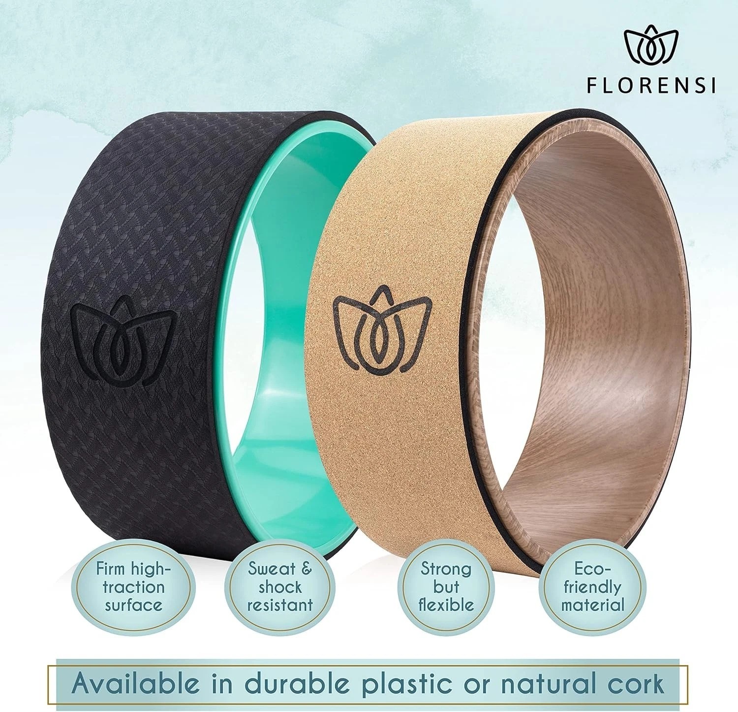 Yoga Wheel Set 3-Pack Green Back Stretcher Roller Muscle Relief