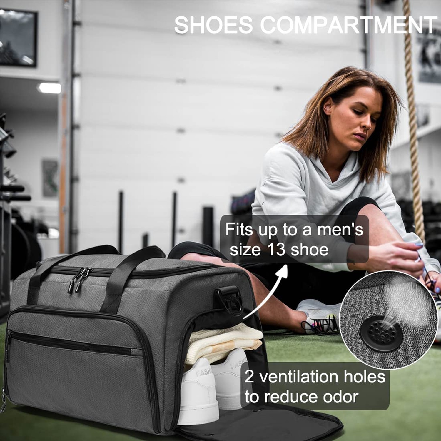 Gym Bag for Men Women, Small Fitness Workout Sports Bag with Wet Pocket & Sho…