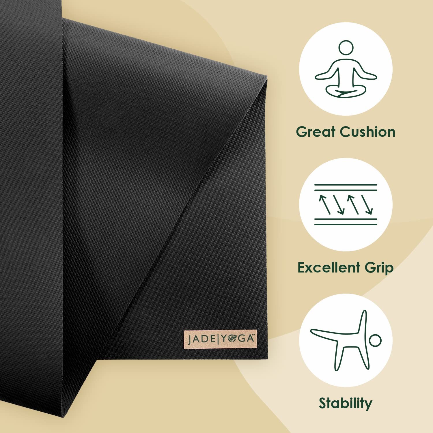 Harmony Yoga Mat – Durable & Thick Gym Fitness Mat, Non-Slip Natural Rubber Y…