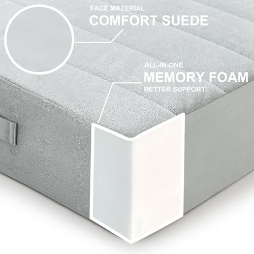 22 inches Floor Pillow for Adults – Large Meditation 1 Count Light Gray