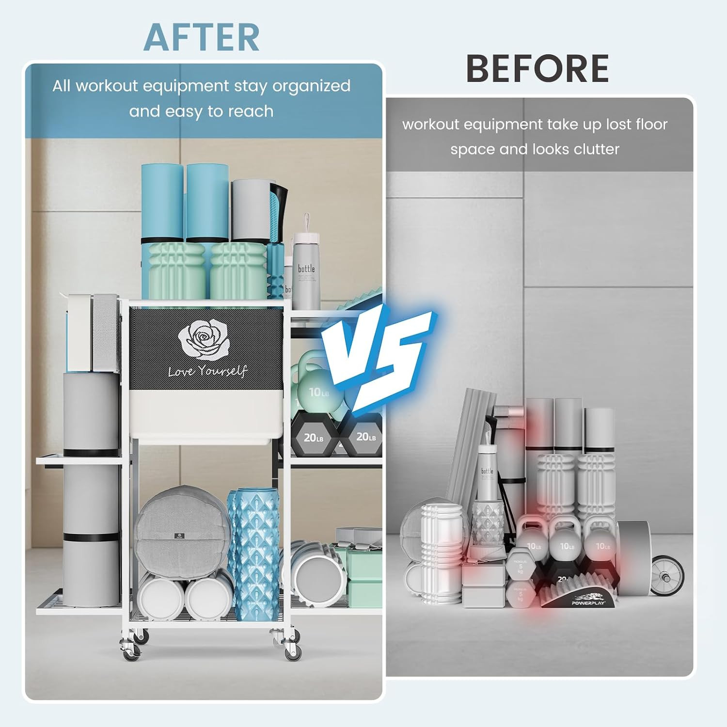 Yoga Mat Storage Rack，Home Gym Storage Rack Gym Workout Equipment Storage Organi