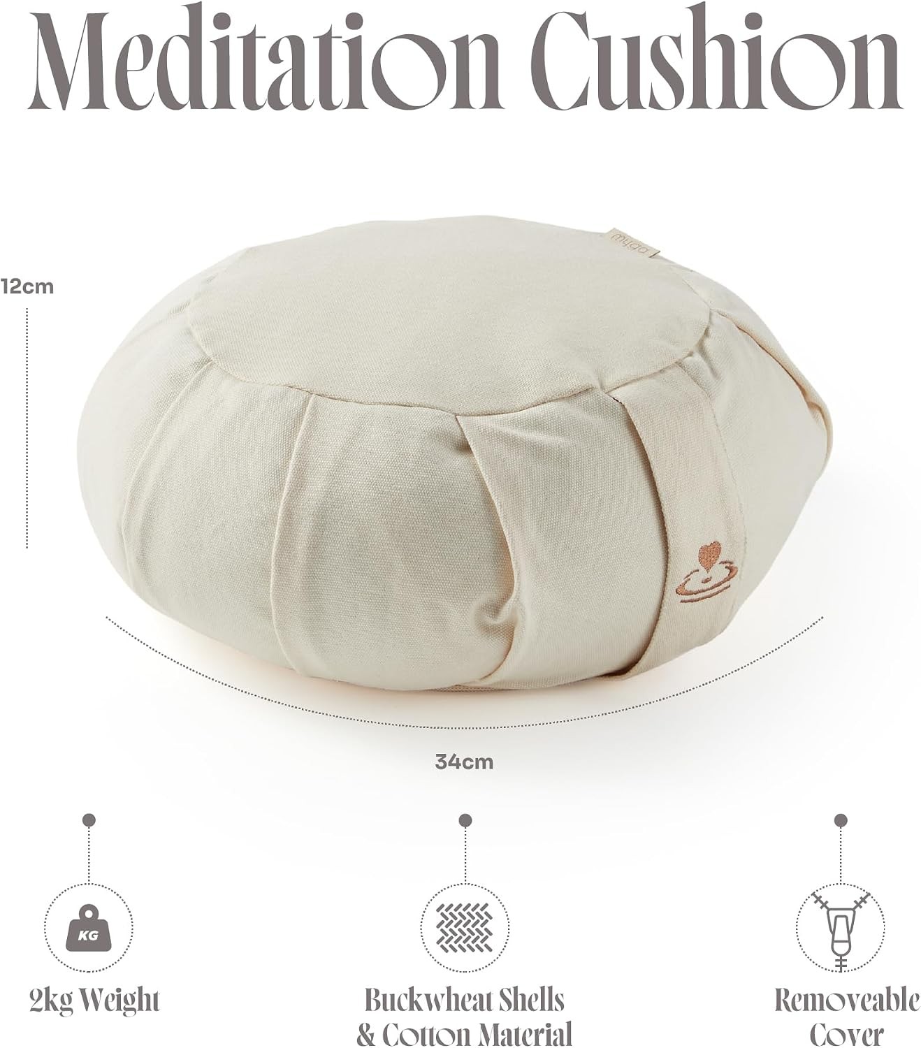 Yoga Meditation Cushion Buckwheat Filling Round Cotton Zafu