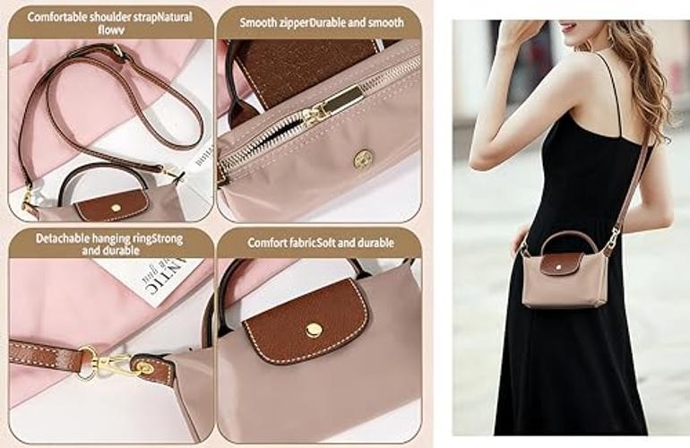 Fashion Mini Crossbody Sling Bag for Women, Large Capacity Purse Cream