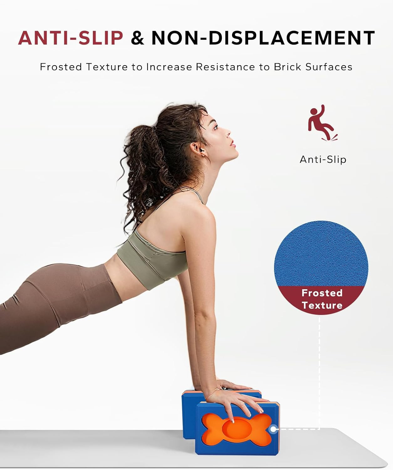 Yoga Blocks 2 Pack – 9X6X3In High-Density EVA Foam with Non-Slip Textured Surfac