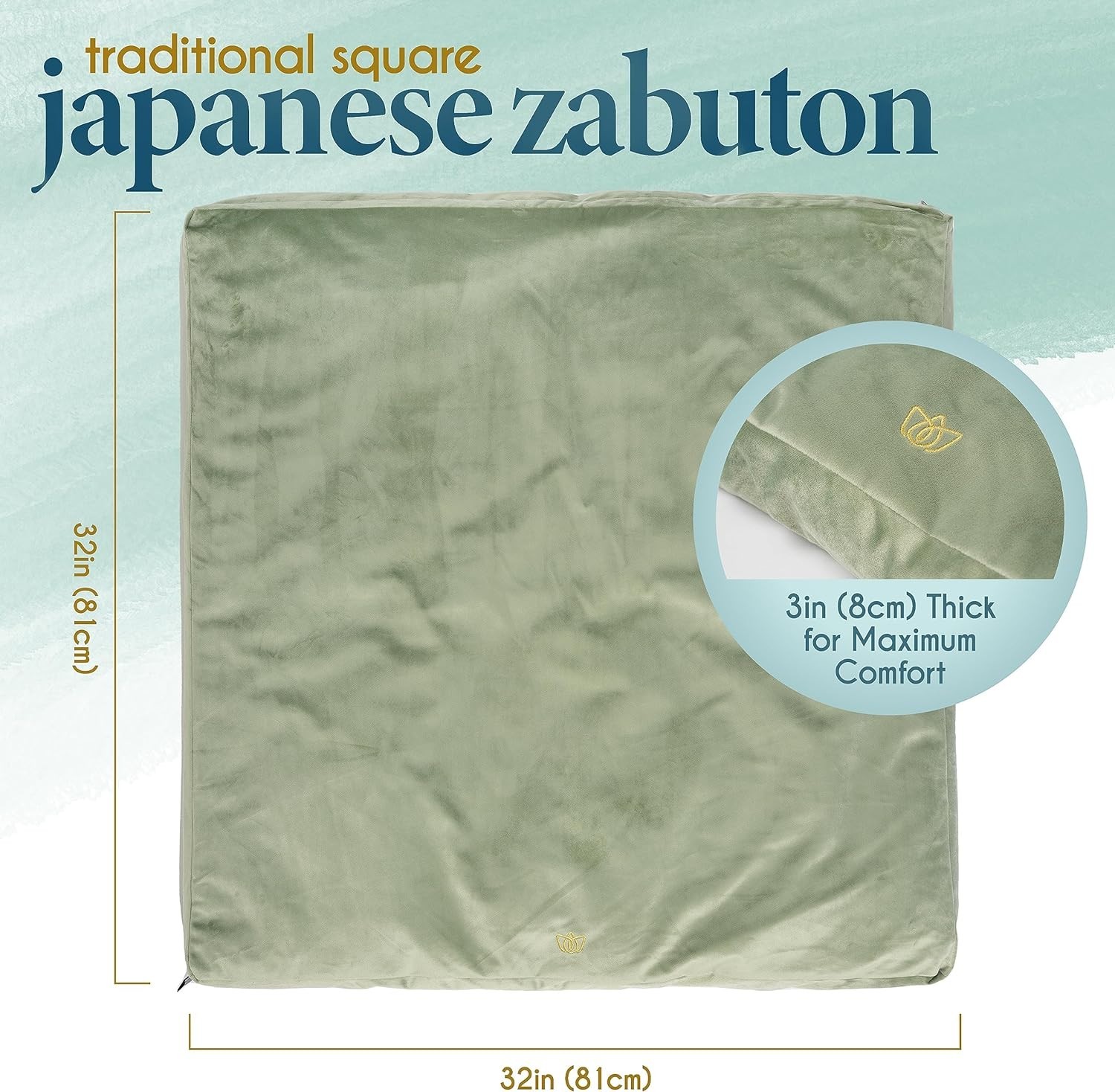 Tibetan Style Yoga Pillow – Large Velvet Cushion