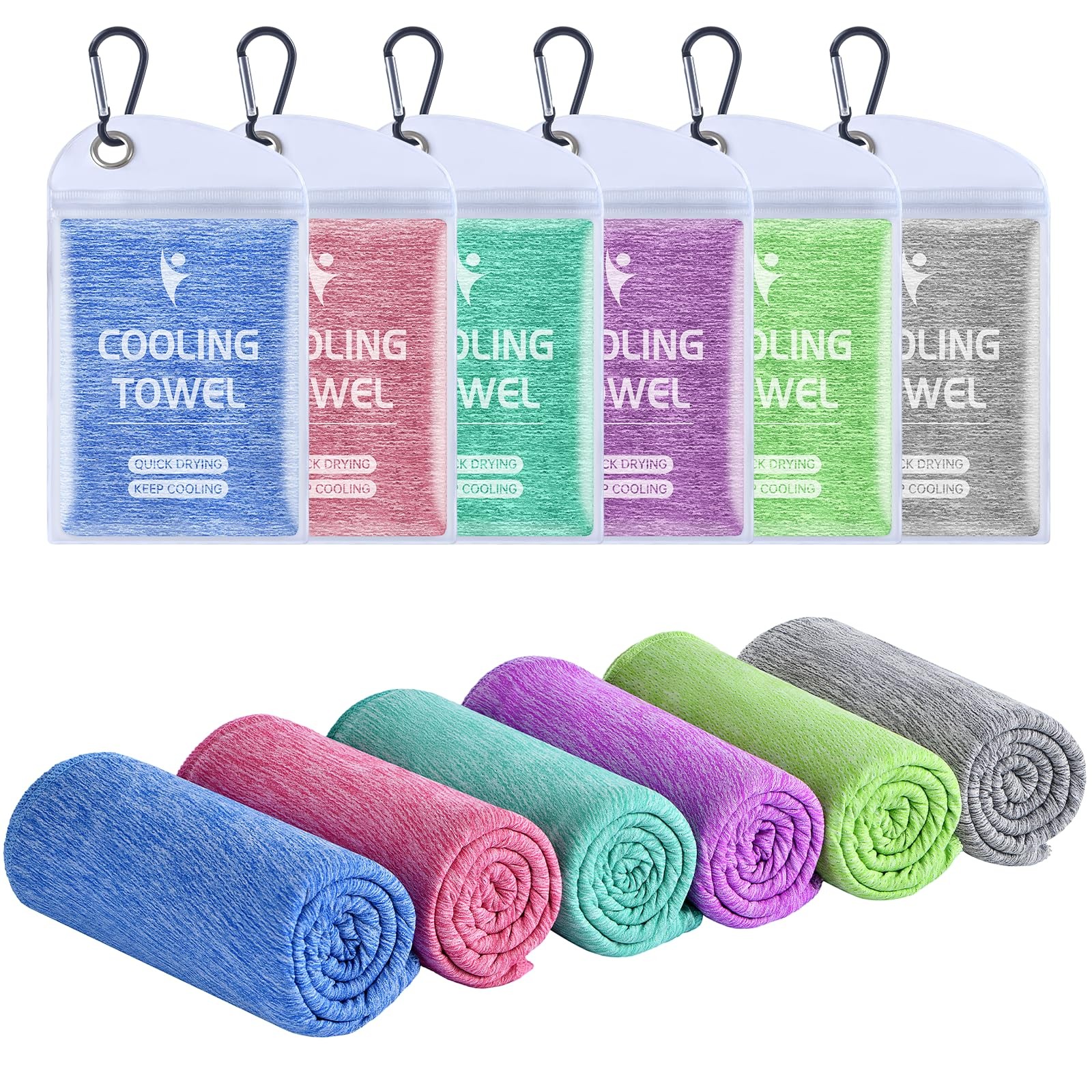 Clothirily 40&Prime;x12&Prime;, Blue/Purple/Rose Red/Light Grey/Green/Teal Blue, 6 Pack