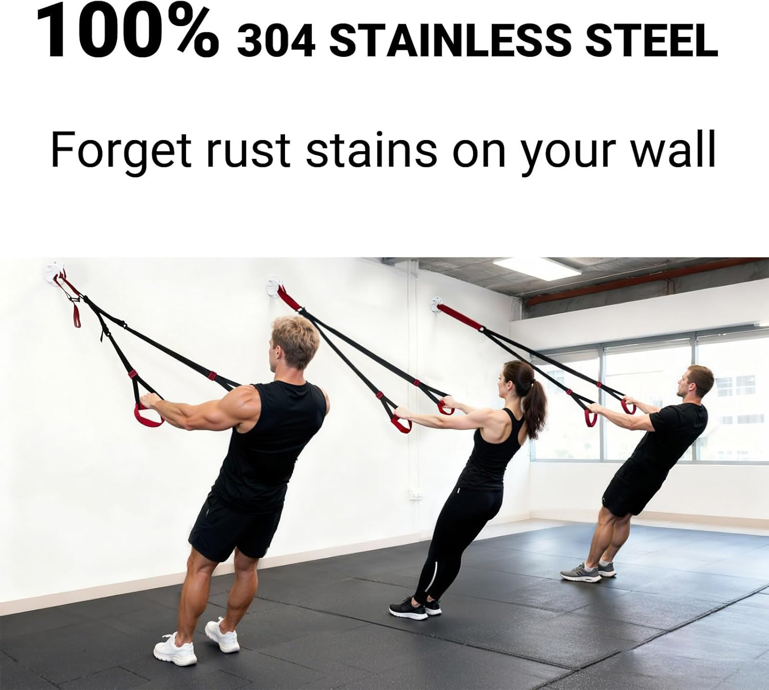 304 Stainless Steel Wall Mount Anchor Bracket for Suspension Straps, Powder Coat