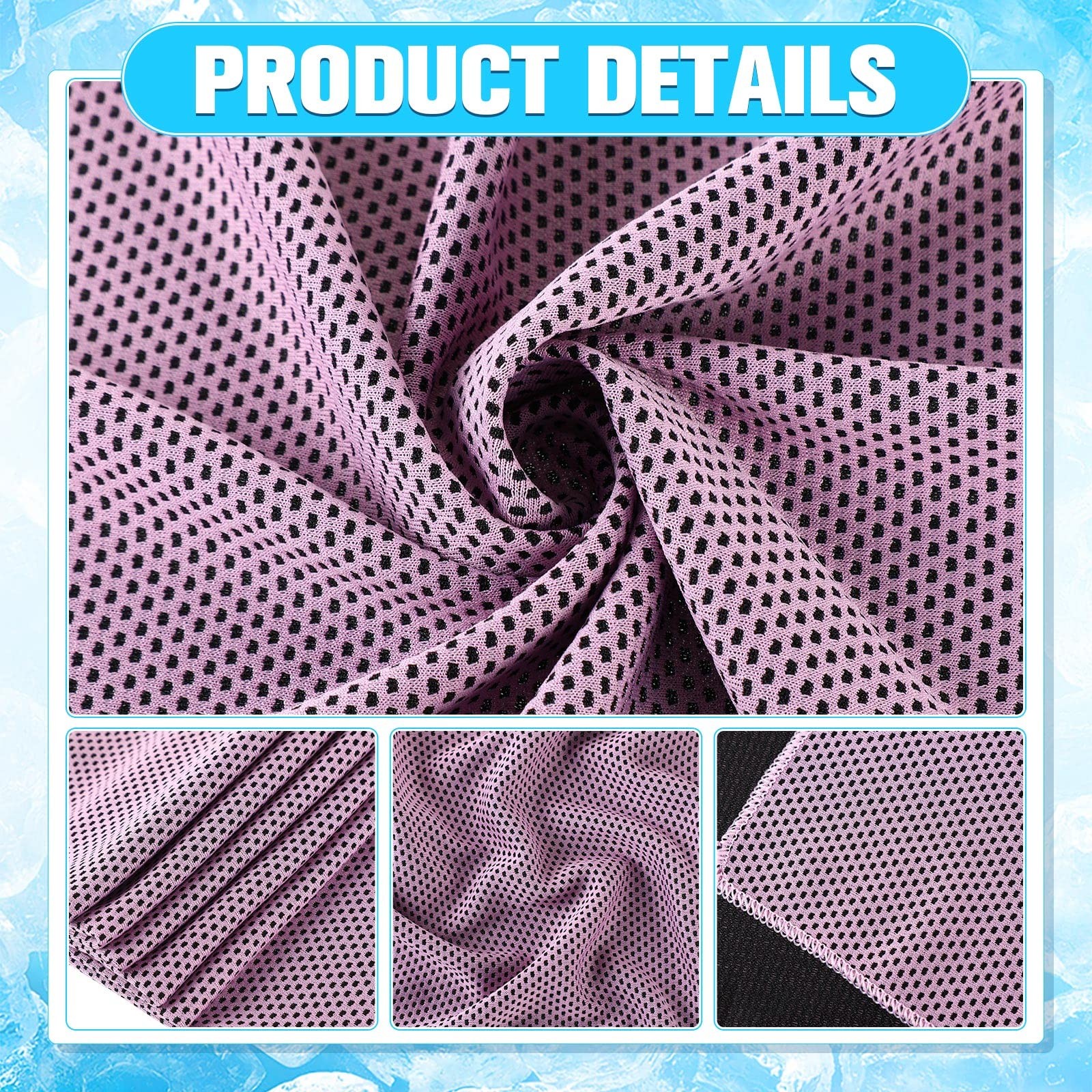 Maitys 200 Pcs Cooling Towel Bulk 32 X 12 Inch Microfiber Ice Towel Cold Soft