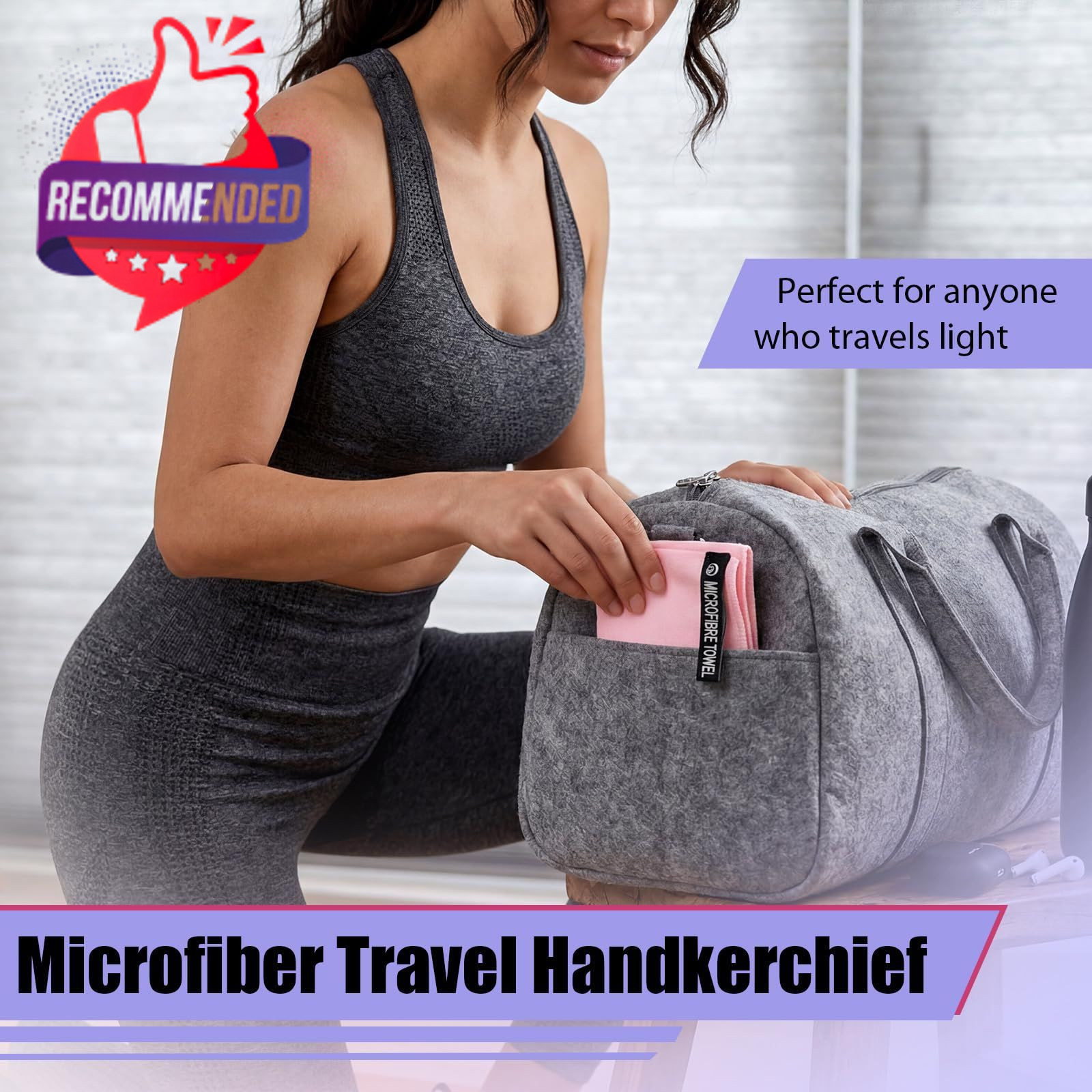 PullCrease 20 Pcs Microfiber Sweat Towels Gym Handkerchiefs Bulk – 12 x 12…