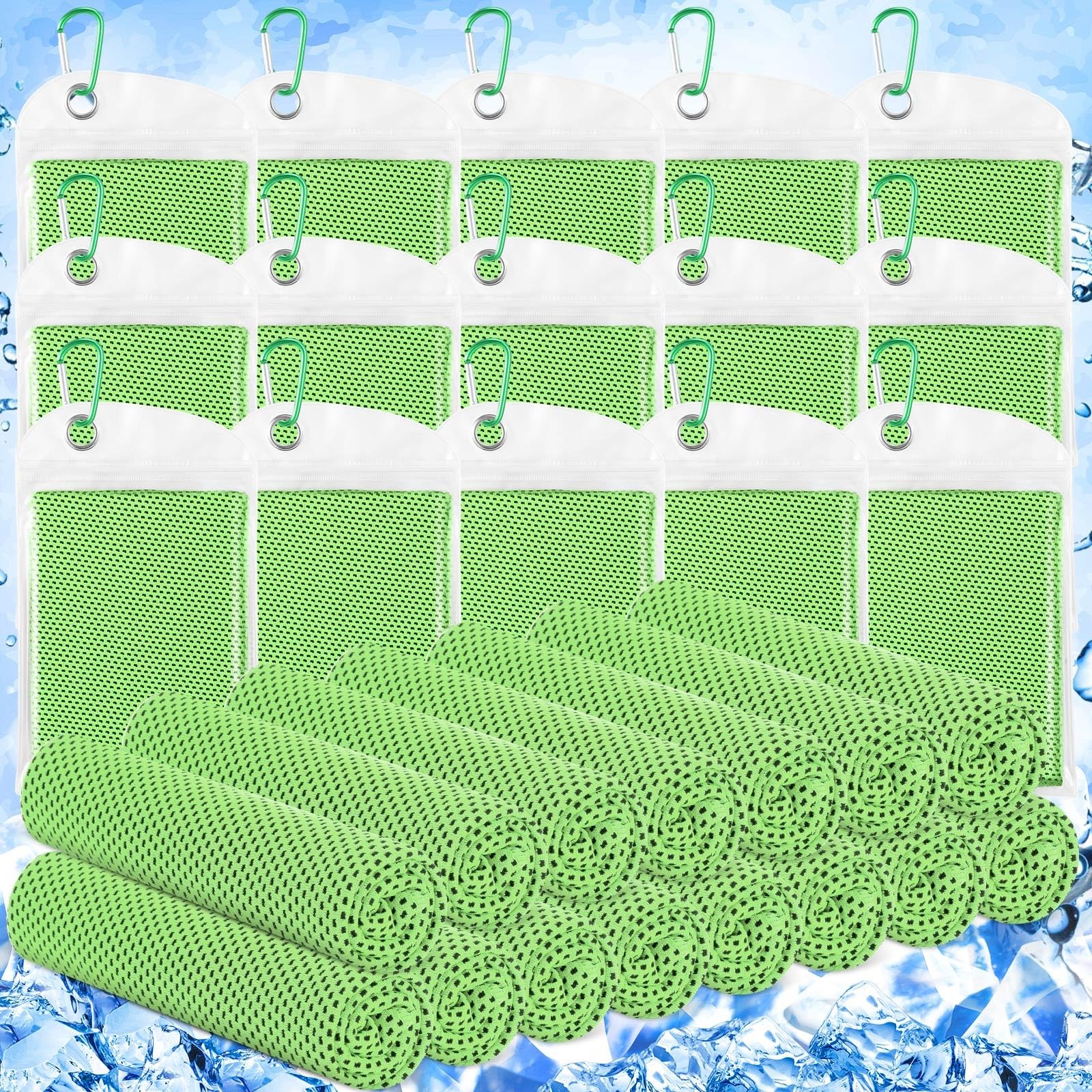 Hosuly 15 Pack Cooling Towels 40 X 12 Cooling Towels For Neck And Face Iced