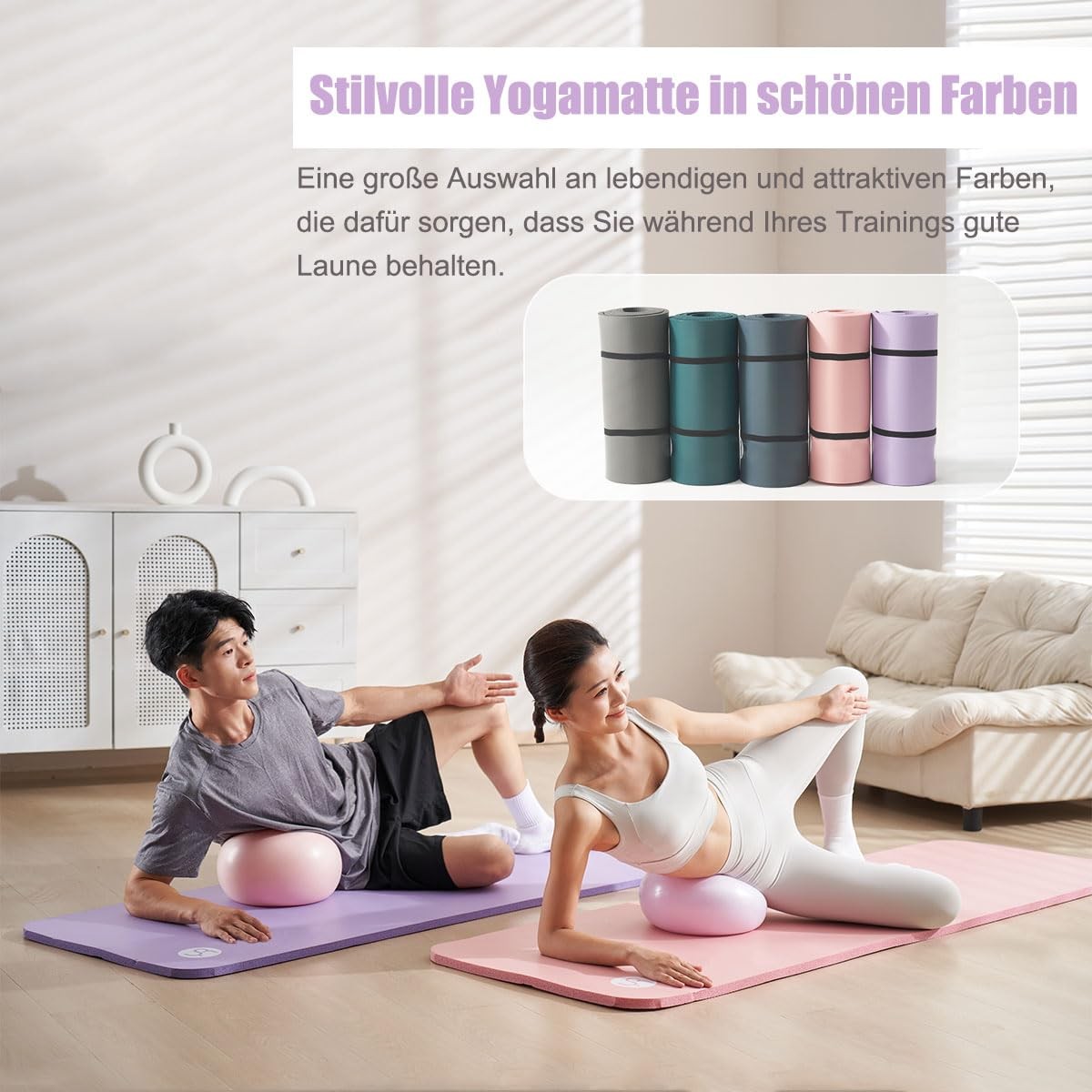 Thick Yoga Mat 195×61×2cm NBR Fitness Mat Gymnastics Mat for Pilates Gym W…