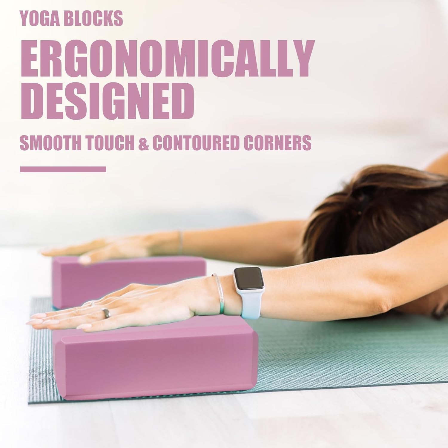 2 Pcs Yoga Blocks 9&Prime;x6&Prime;x3&Prime; – Lightweight Foam Blocks for Pilates and Stretching