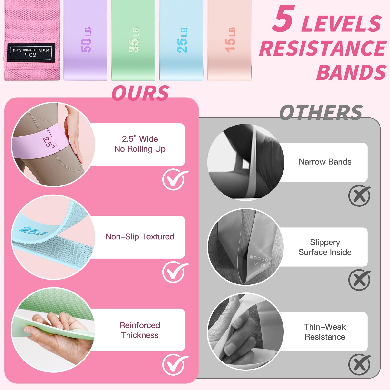 Pilates Kit 19PCS, Essentials for Women, Equipment Pink