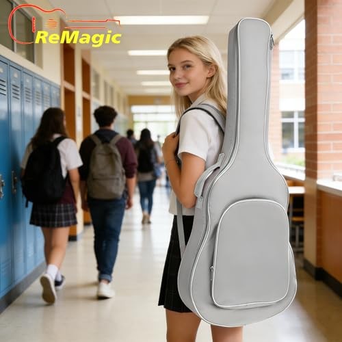 REMAGIC Acoustic Guitar Bag 40 41 Inch – Double Shoulder Adjustable Straps