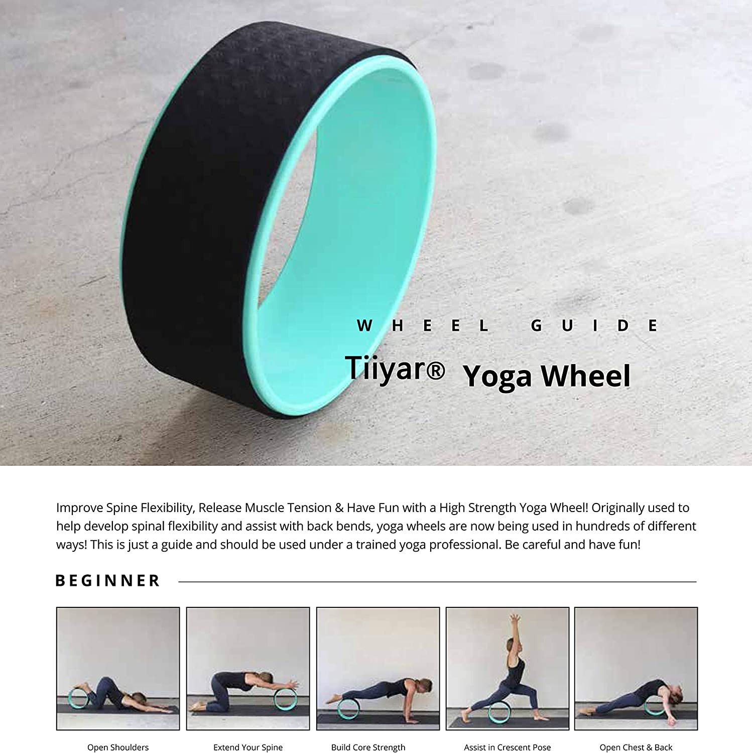 Yoga Wheel and Yoga Blocks Strap Set – Strong Yoga Wheel 32X13Cm + 2 Yoga Blocks