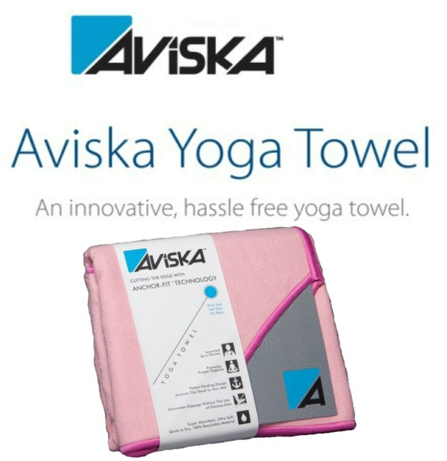 Aviska Anchor-Fit Yoga Towel Cornerless Design Quick Dry Ab Pilate Mat Bloom (C)