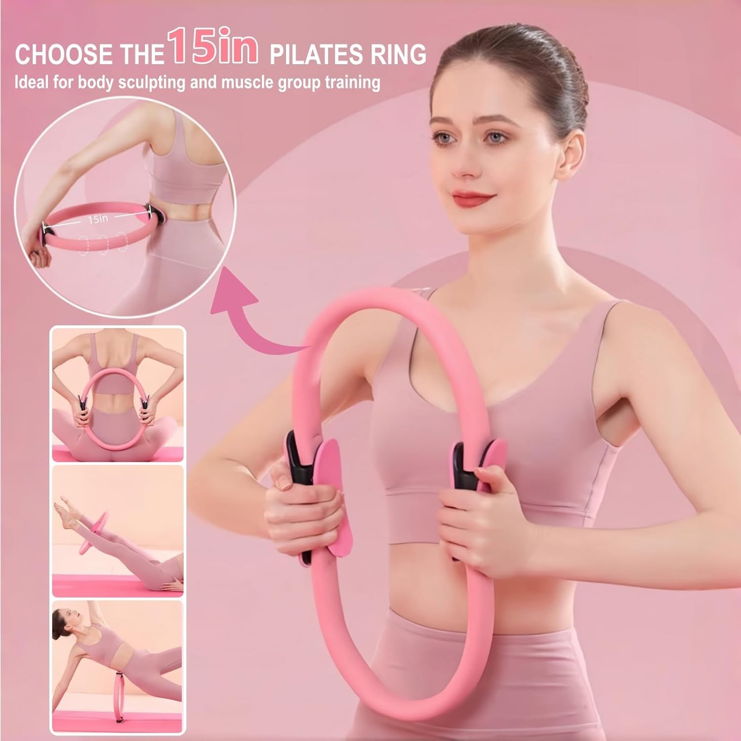 Pilates Equipment Set with Ring, Ball, Booty Bands, Resistance Bands