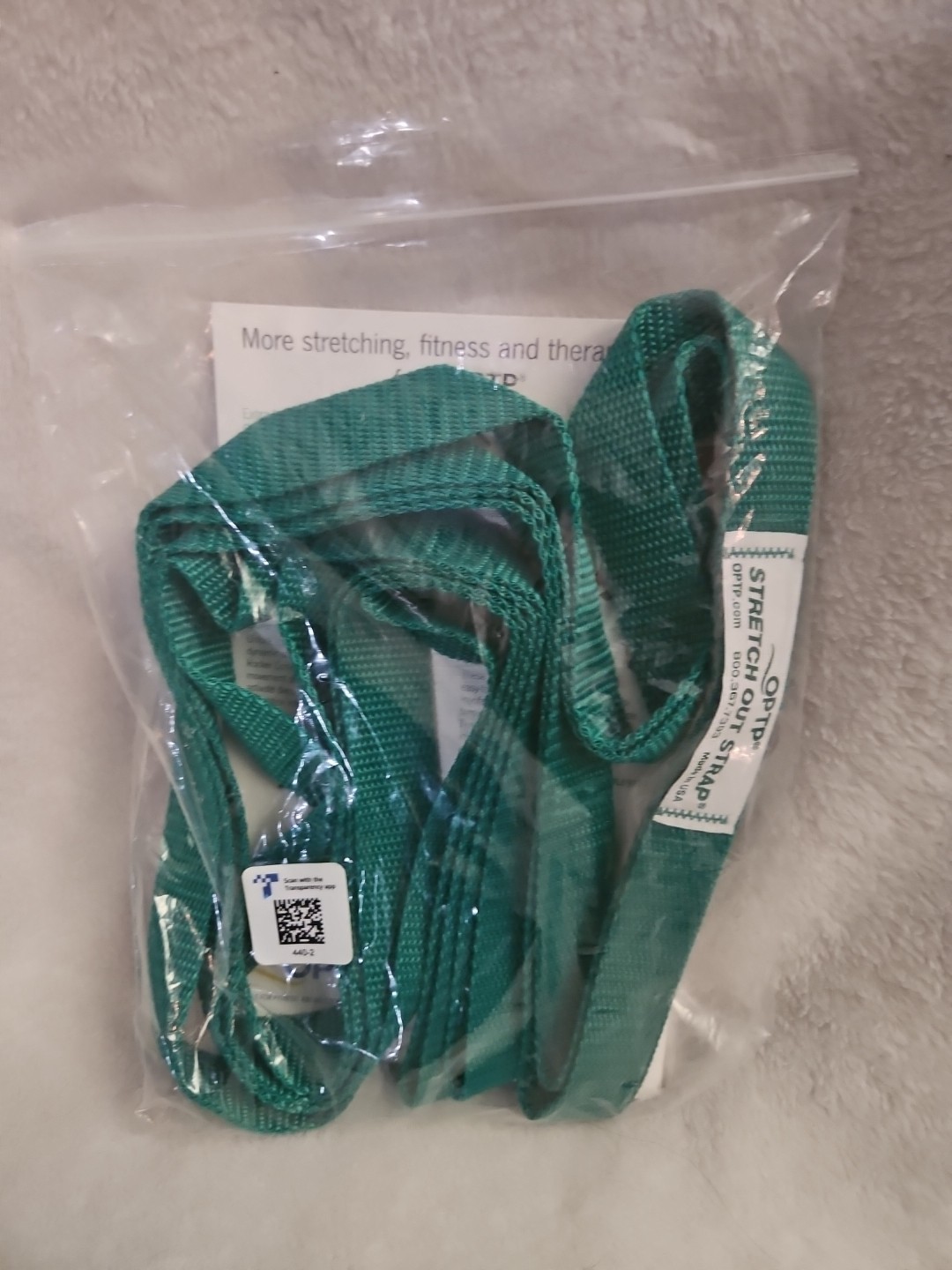 OPTP Stretch Out Strap Stretching Guide Green Exercise Yoga Pilates Band