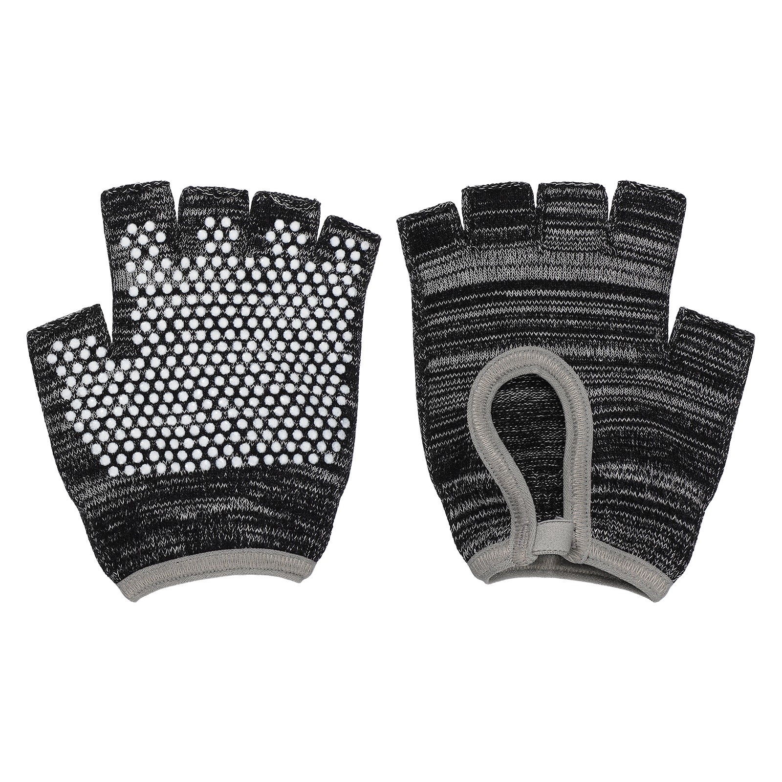 Yoga Gloves Non Slip Fingerless Pilates Gloves Black Grey