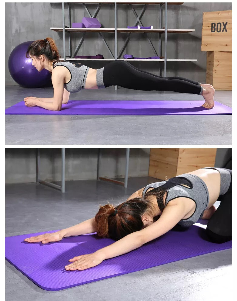 Thick Yoga Mat Carrying Strap Eco Friendly TPE Purple Non Slip 72&Prime; x 24&Prime;