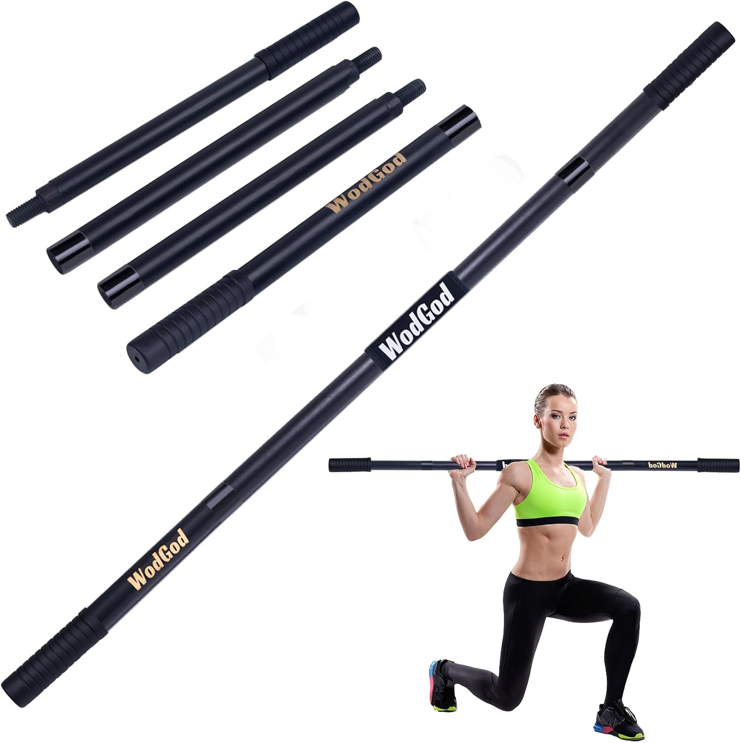 Wooden Yoga Stick 5 Ft Adjustable Stretching Mobility Exercise Stick