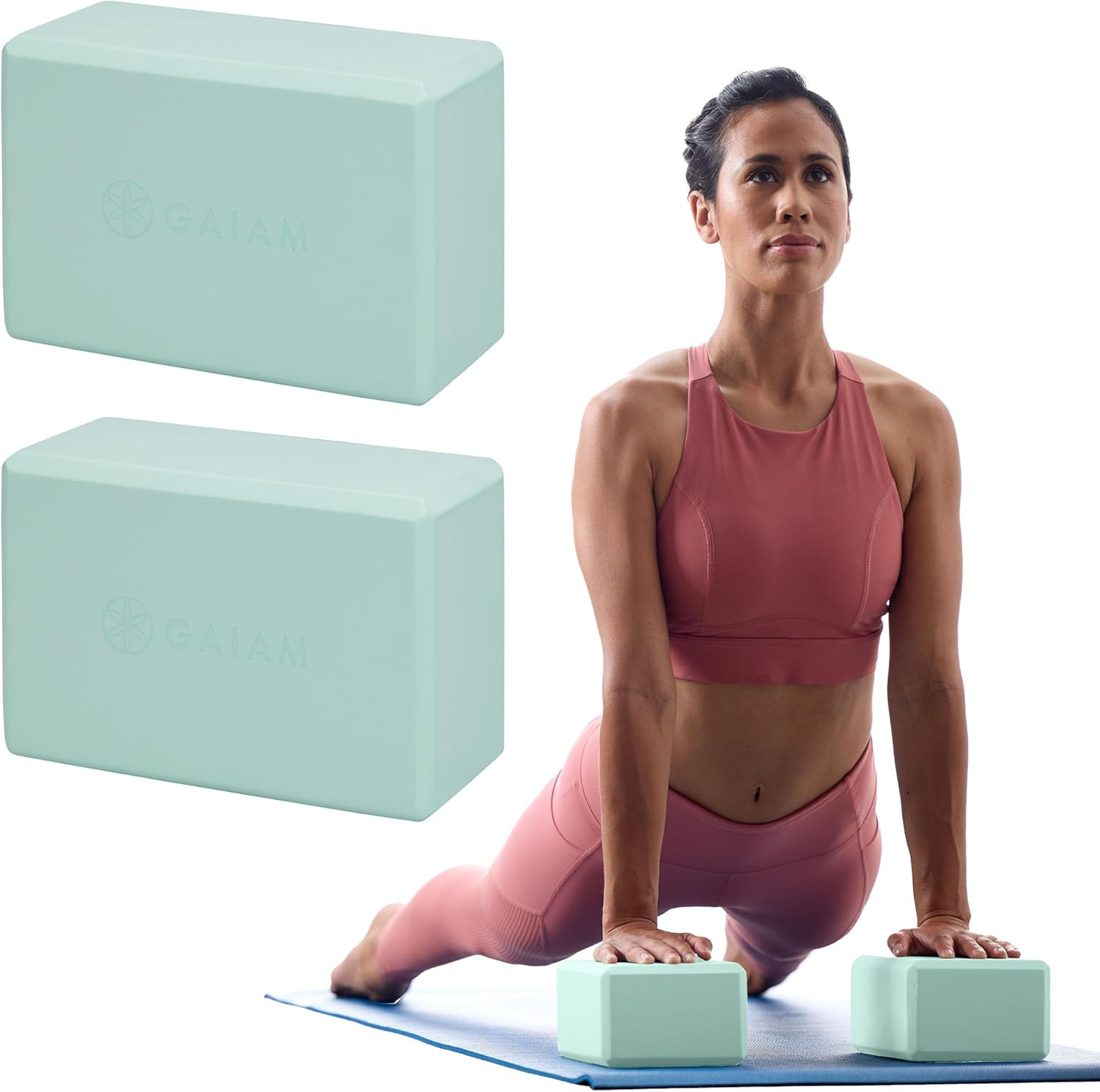 Gaiam Yoga Block EVA Foam Non-Slip Beveled Edges for Yoga Pilates Meditation