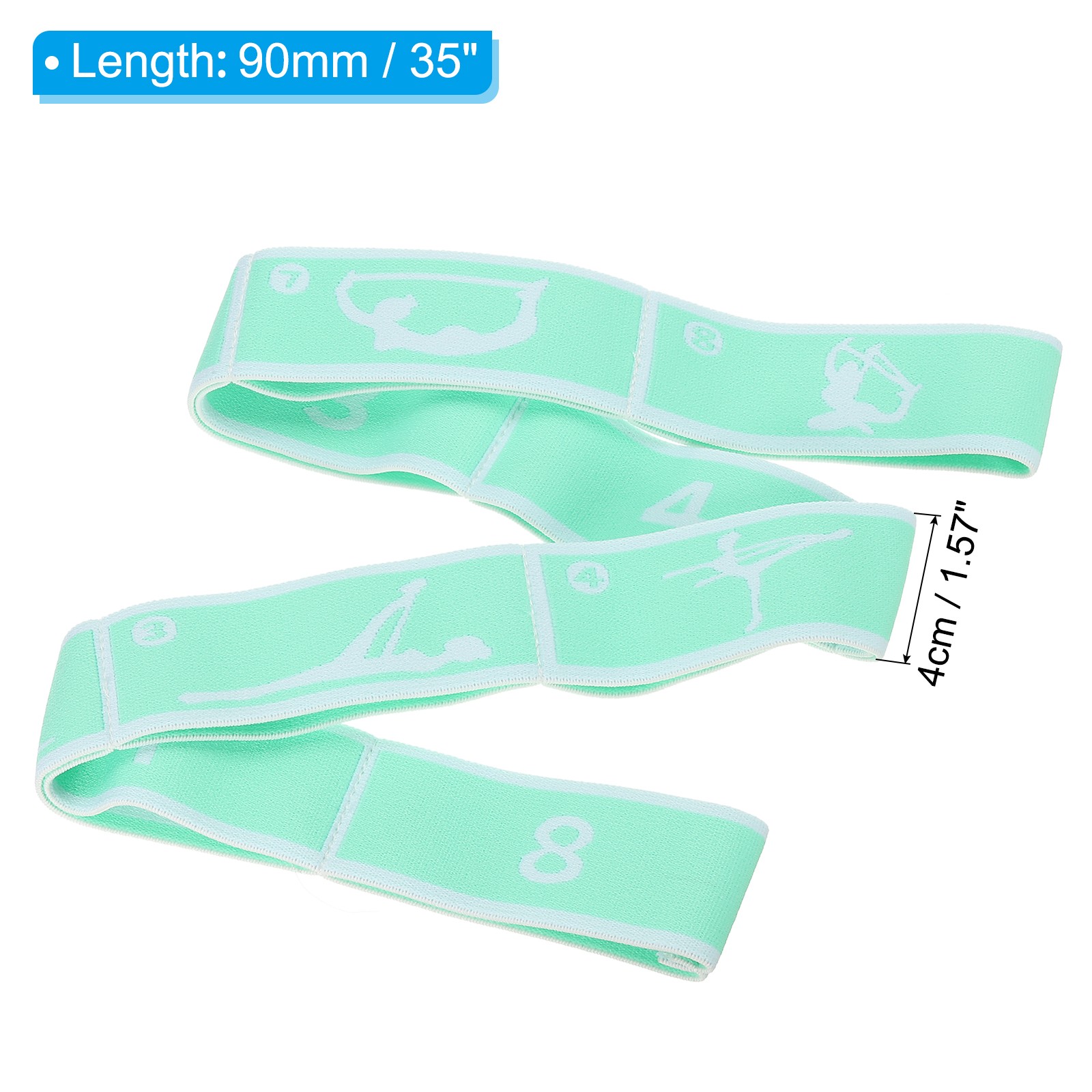 33.5 Inch Exercise Bands Yoga Stretching Strap Latin Elastic Dance Light Green