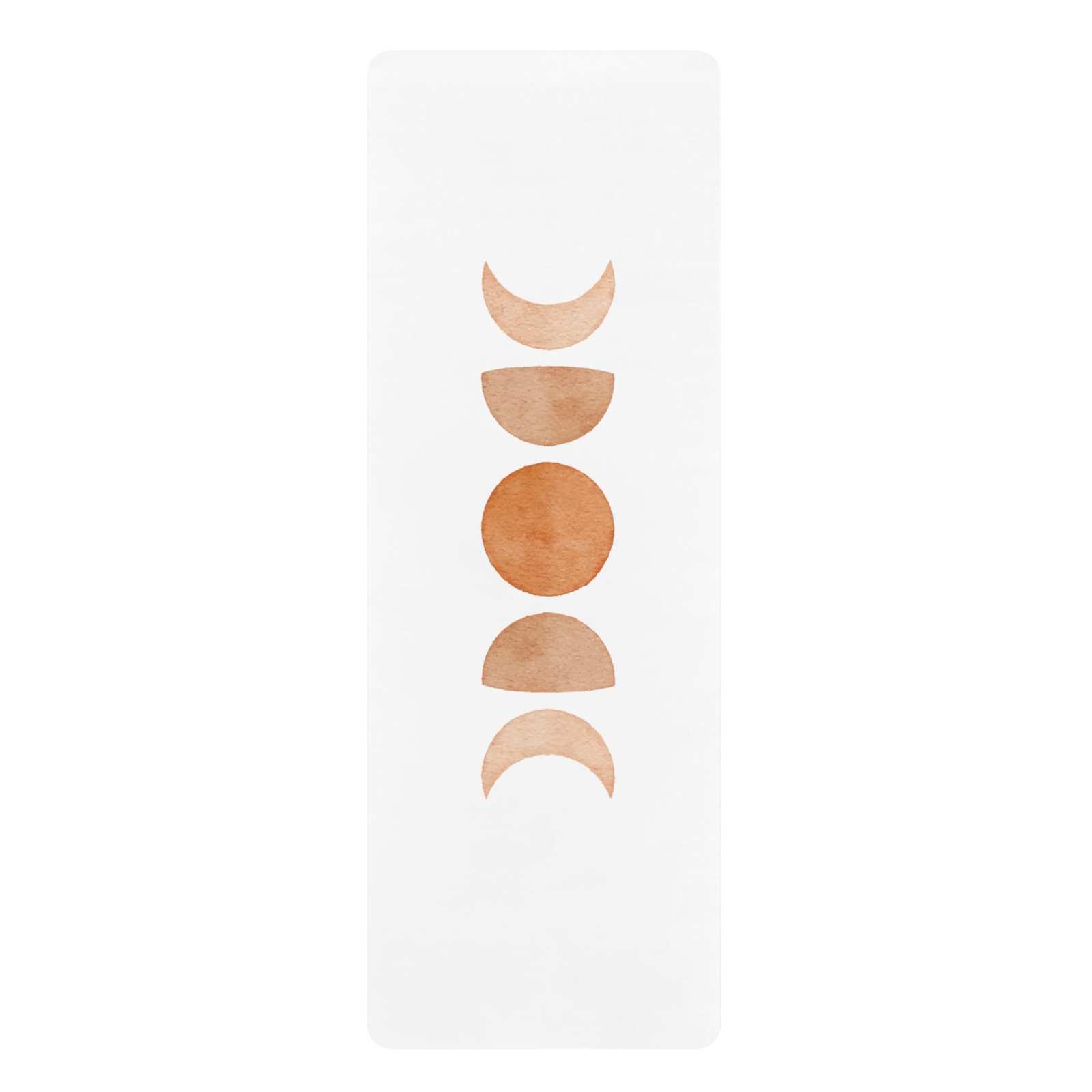 Moon Cycle Gold and White Rubber Yoga Mat Waxing Moon Waning Moon, Yoga gifts Go