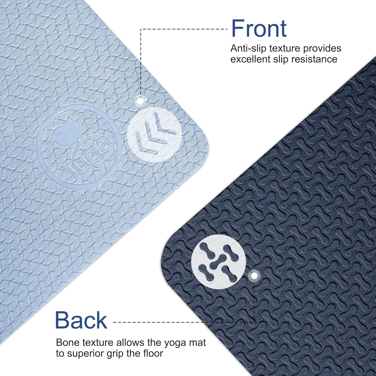 Yoga Mat Thick Non Slip Anti-Tear Pilates Mat Eco Friendly Hot Yoga Mats for Wor