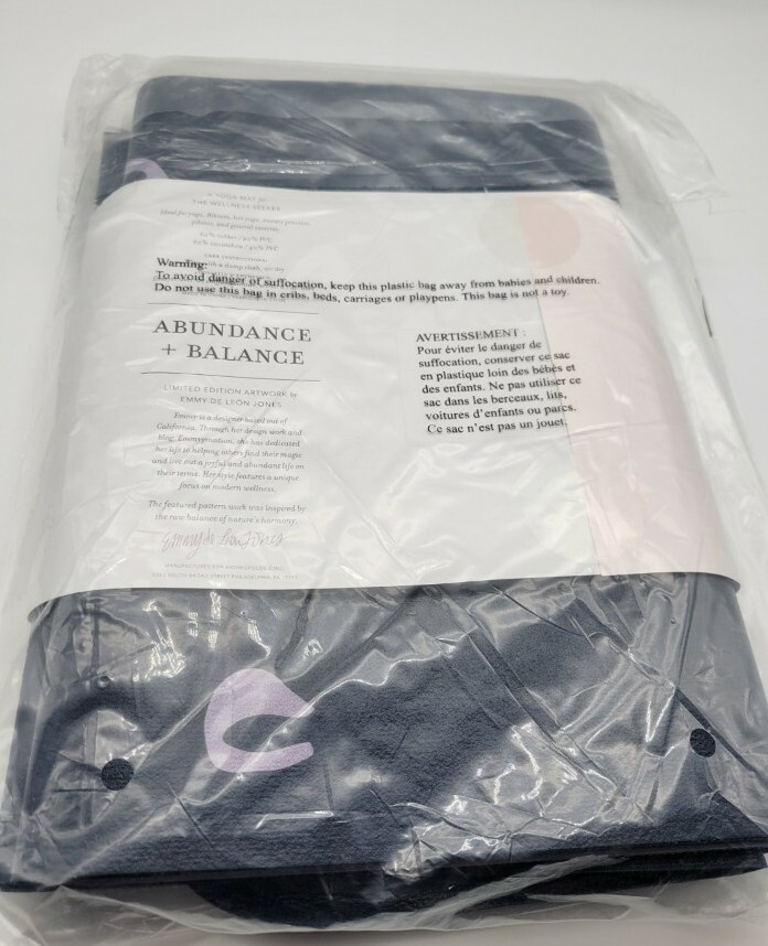 Anthropologie Travel Yoga Mat 24&Prime; X 68&Prime; Pilates Workout Fitness Exercise Blue